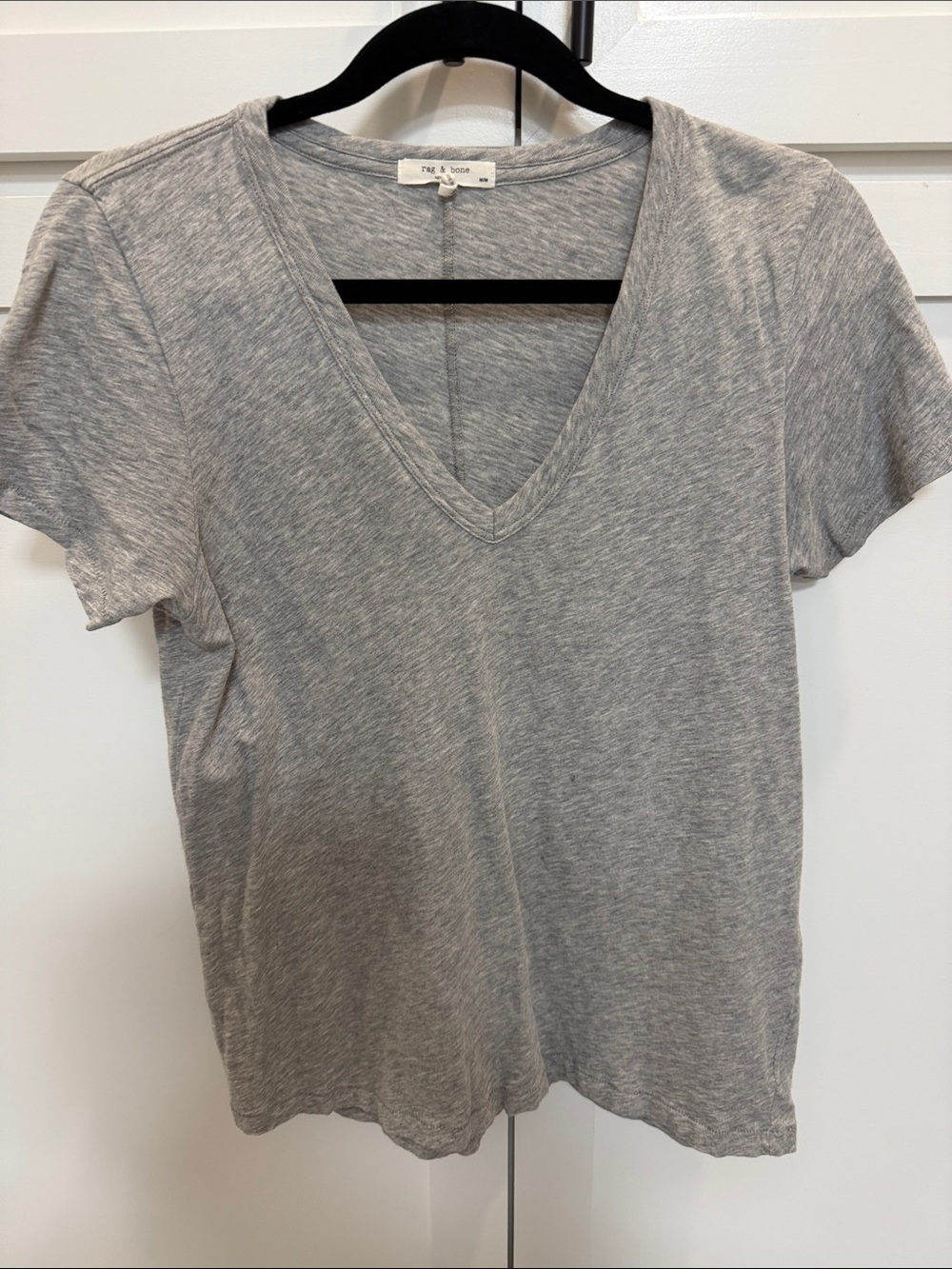Rag & Bone Light Heather Gray V-Neck Short Sleeve Tee